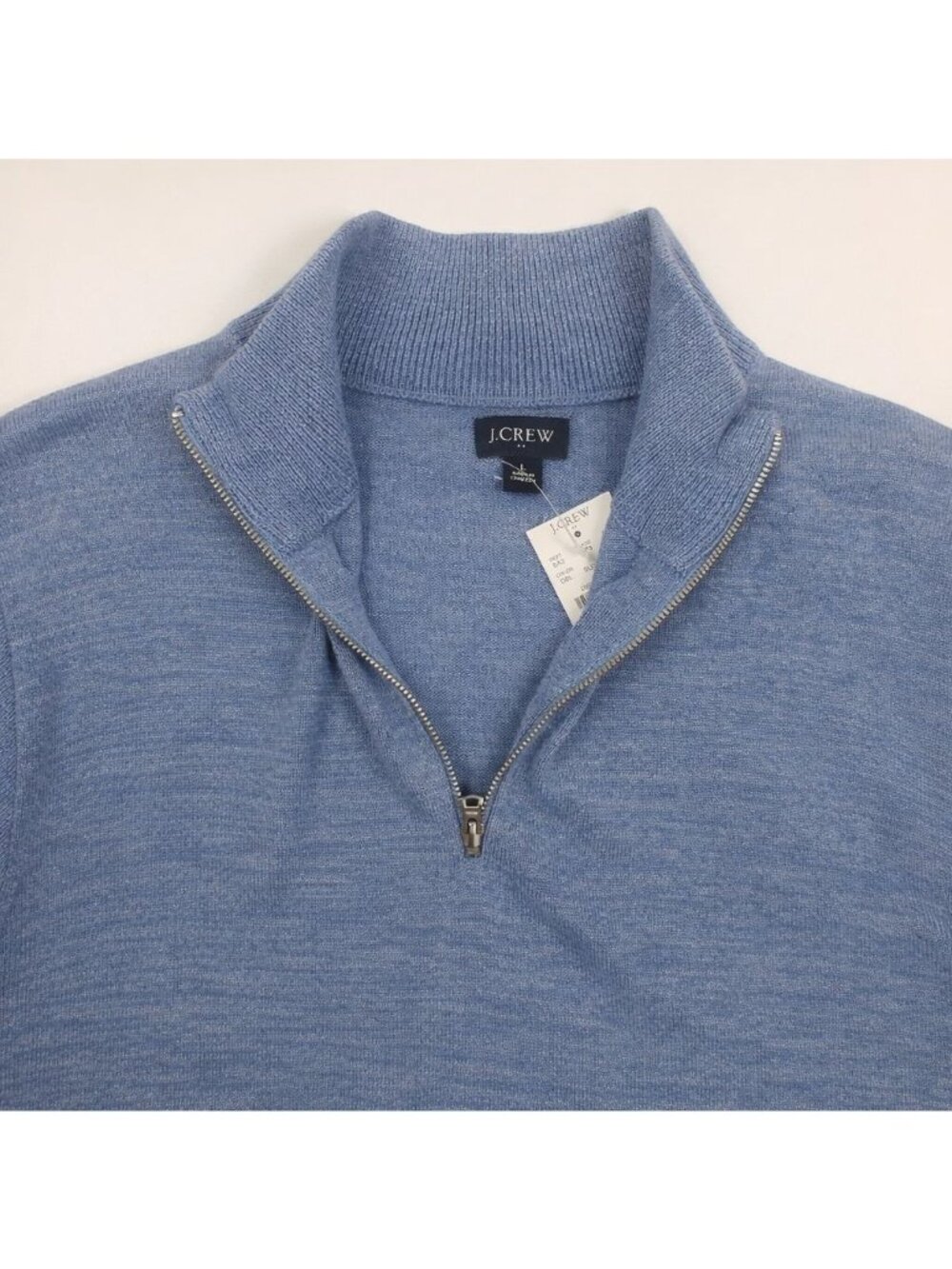 J.Crew Factory Machine-Washable Merino Blend Half-Zip Sweater Men’s Large Blue - Picture 13 of 16